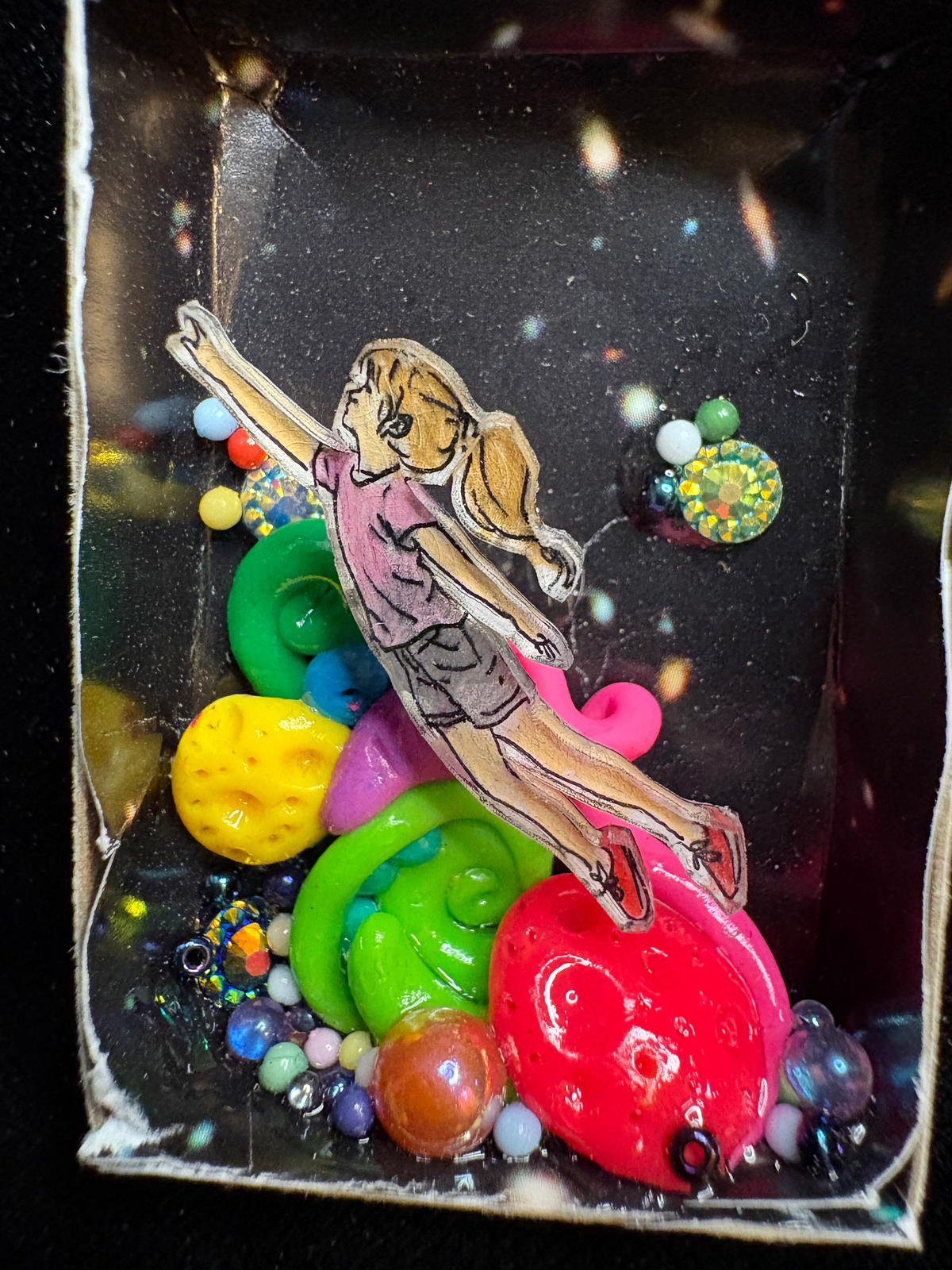 girl flying space