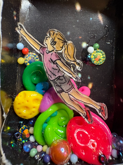 girl flying space